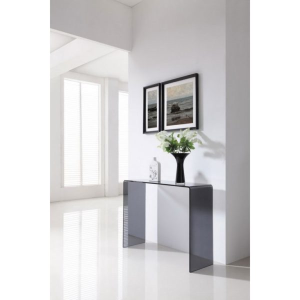 Smoked grey glass console table - Glass Tables Online