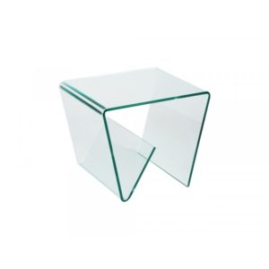 Clear Glass Media Side Table - Glass Tables Online