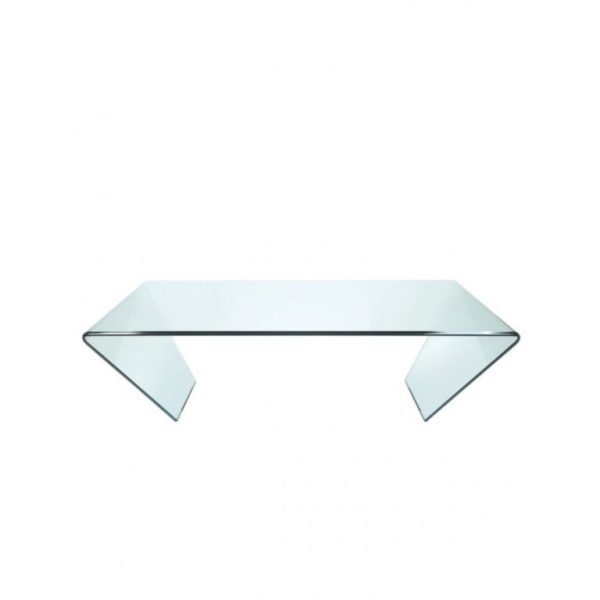Angled funky clear glass coffee table