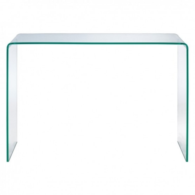 Clear Bent glass console table - Glass Tables Online