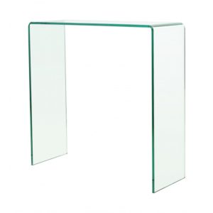 Clear Bent glass console table - Glass Tables Online