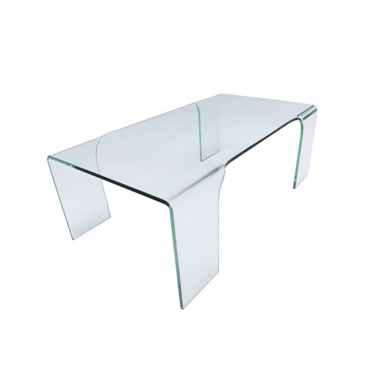 Clear glass coffee table on legs - Glass Tables Online