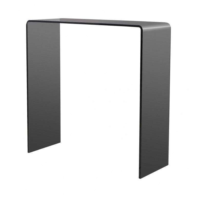 Smoked grey bent glass console table - Glass Tables Online