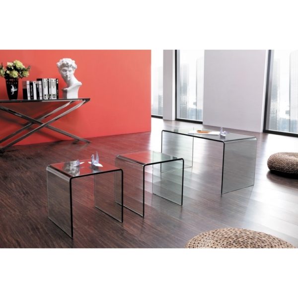 long glass nested table