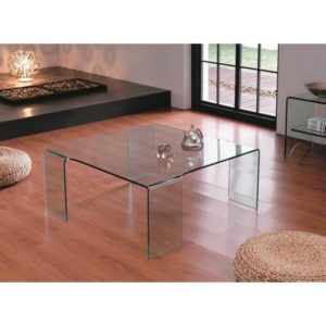 Glass Large Square Coffee Table on 4 Legs