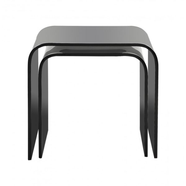 black glass nested curved tables