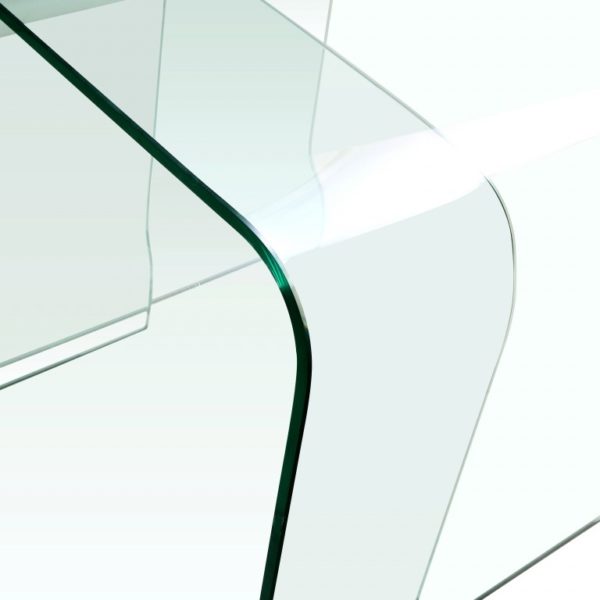 Curved clear glass nested tables