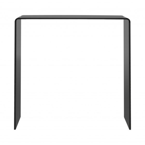 Smoked grey bent glass console table - Glass Tables Online