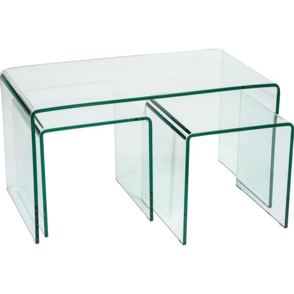 Long Clear Glass Nested tables