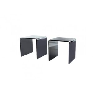 Pair of Smoked Glass Side Tables (Pre Order Now)