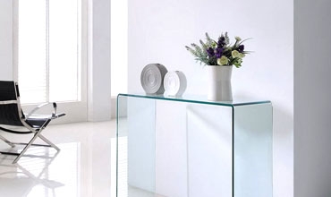 Clear glass console table - Glass Tables Online