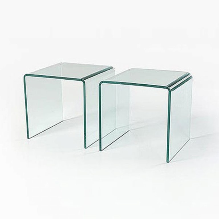 Pair of Glass Side Tables Modern, Stylish, Retro & Contemporary Glass Tables by Glass Tables