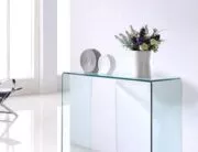Clear glass console table - Glass Tables Online