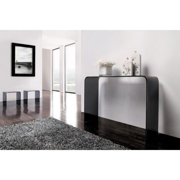 Black glass console table - Glass Tables Online