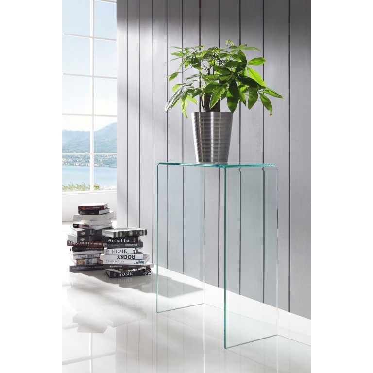 extra small clear glass console table - Glass Tables Online