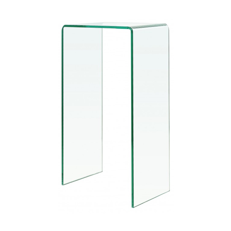 Micro clear glass console table