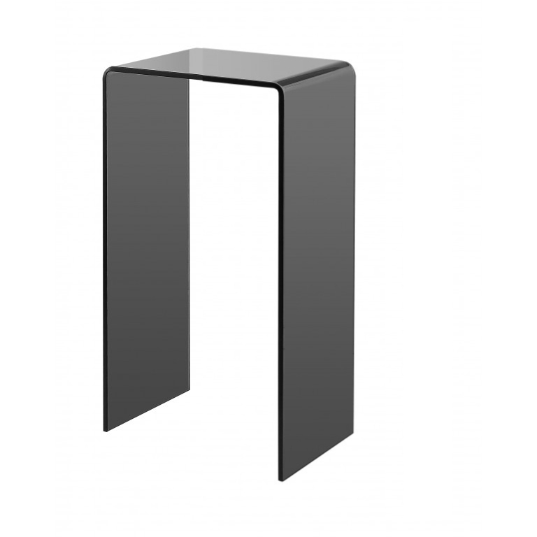 Smoked Grey Glass Console Table Micro Tall Side Table Modern